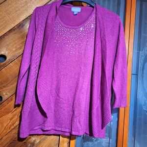 Sweater with built in blouse